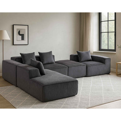 Sectional boneless Couch with L-Shape Chaise,Modern Modular sleeper Sofa with Deep Seat, Upholstered Couches for Room