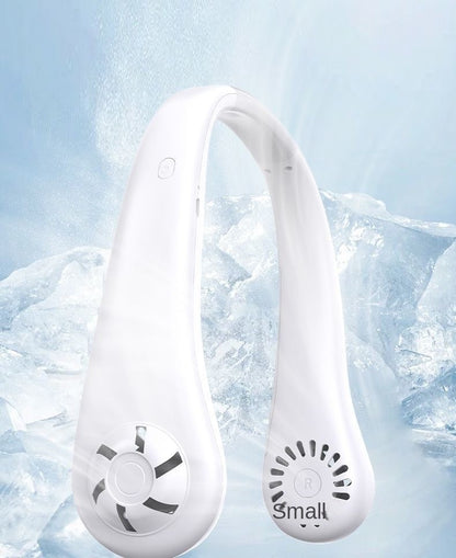 2025 Long endur New Mini Neck Mounted Fan Portable Bladeless Neck Rechargeable Air Cooler 3 Speed Mini Summer Sports Fan Outdoor