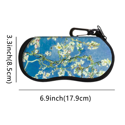 Vintage Van Gogh Sunglasses Box Glasses Soft Cloth Bags Glasses Case Women Zipper Sunglasses Bags Eyeglasses Case Eyewear Bag