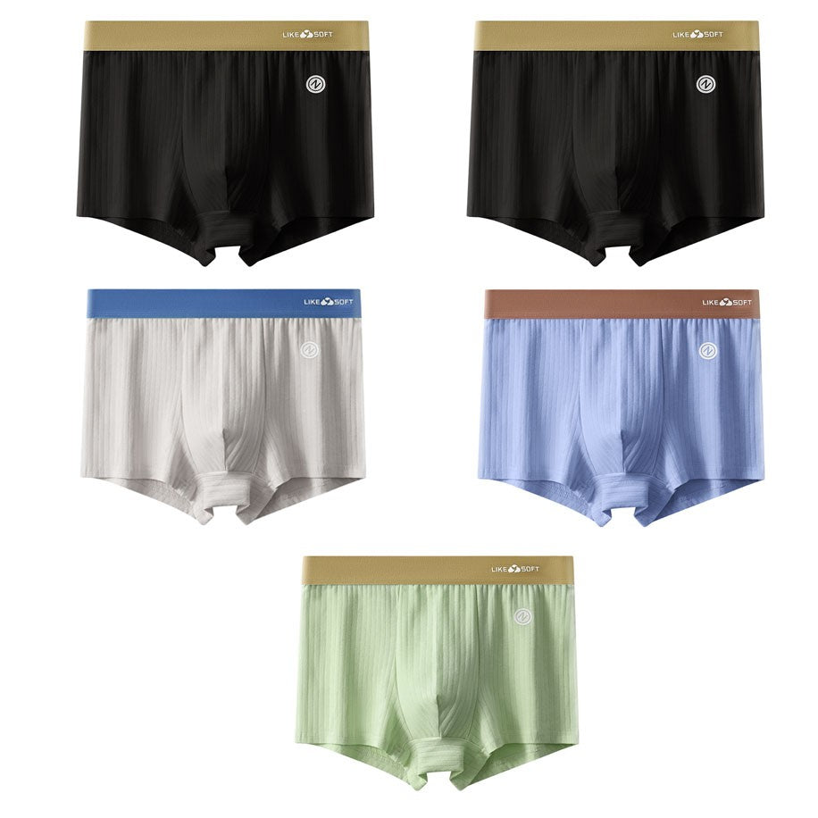 5PCS Men Striped Boxer Underwear Sexy Underpants Male Homme U Convex Shorts Lingerie Boxershorts Men Boxers Panties XL-3XL