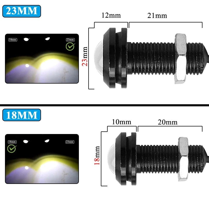 2-10 PCS 23mm 18mm Car Eagle Eye Light DRL LED Daytime Running Lights 12V Motorcycle COB Beads Backup Signal Lamps