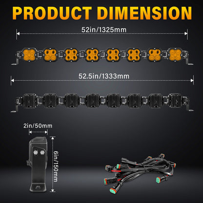 4in 30W Amer Cube LED Pod Light Spot Flood Combo Beam Work Lights,3055K/3530K Car Off-Road Driving Lamp for Truck,SUV,Motorcycle