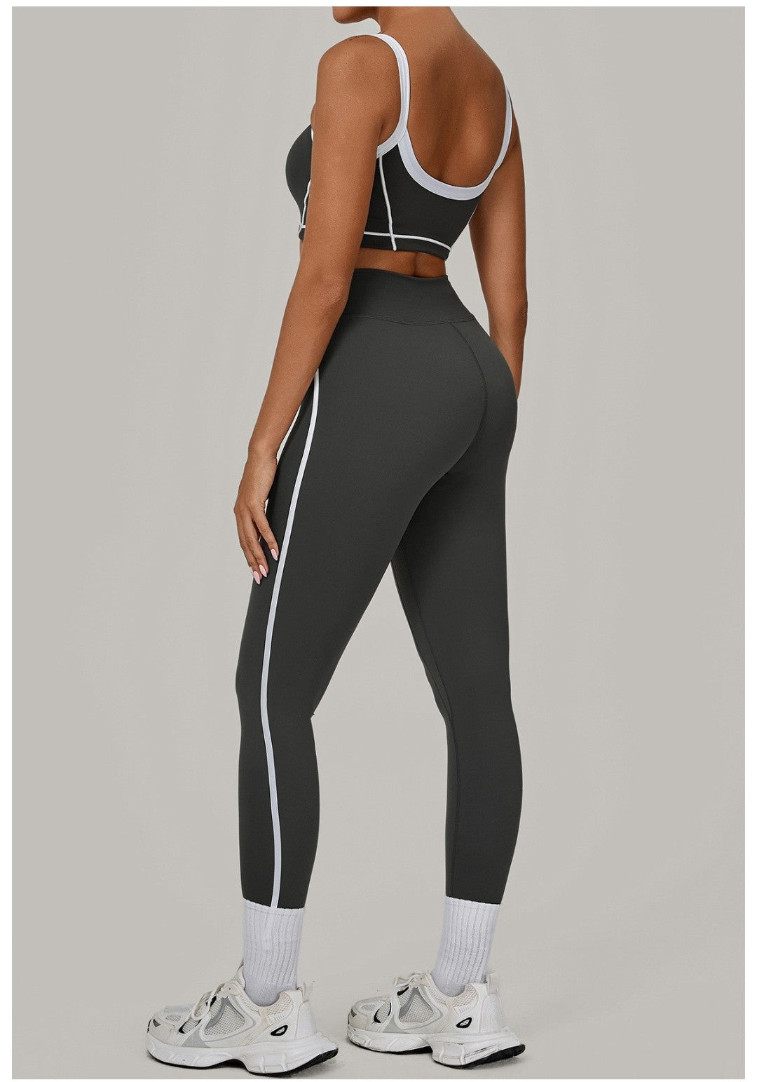 Yoga Suit Sports Fitness High Waist Peach Hip Tight Removable Padding Sports Bra Outfit Running Workout Clothes Gym Leggings Set