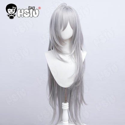 Sunaokami Shiroko Cosplay Peruca Fibra sintética de vestuário Peruca de cosplay de Blue Archive?HSIU ?Peruca longa prata acinzentada+Touca de peruca