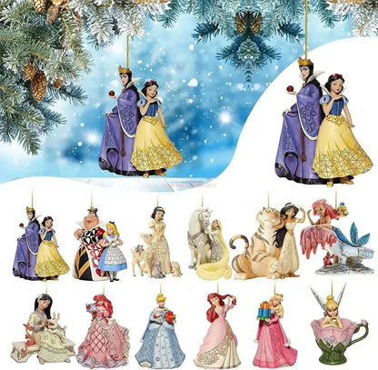 Disney Action Anime Figura Bonecas Princesa Enfeites de Natal Árvore de Natal Decoração de Pendurar Presente Artesanato de Natal