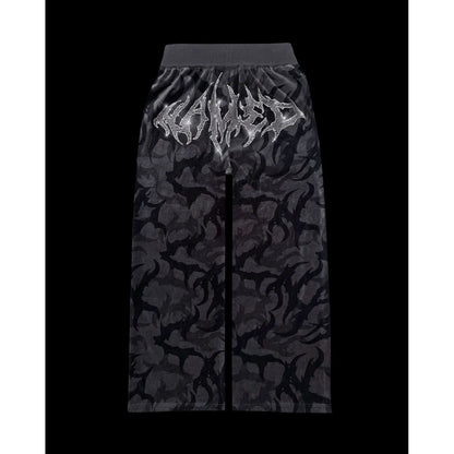 Vintage Casual Pants Y2k Camo American Hip-hop Women Street Hot Stamping Print Personality Loose Drawstring Sweat pant  Fashion