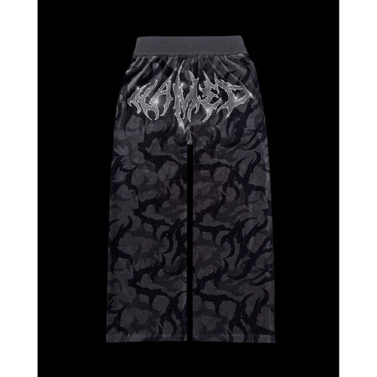 Vintage Casual Pants Y2k Camo American Hip-hop Women Street Hot Stamping Print Personality Loose Drawstring Sweat pant  Fashion