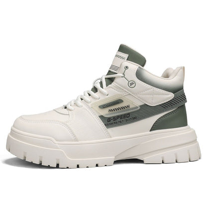 Tênis masculinos casuais de cano alto para outono, tênis de caminhada masculinos, tênis esportivos masculinos, tênis com sola macia para caminhada