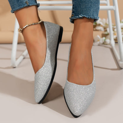 2024 Fashion Slip on Loafers Breathable Summer Ballet Shallow Flats Women Soft Bottom Pointed Toe Boat Shoes Plus Size 43