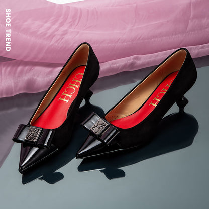 CHCH Women's High Heels Winter Anti Velvet Women's Shoes Business Dinner Black Heels 5cm