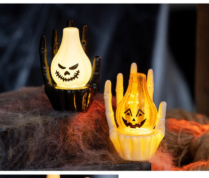 Spooky Atmosphere Decor Halloween Pumpkin Lamp Ghost Hand Light New Prop Eerie Scene Setting Party Decoration Solution