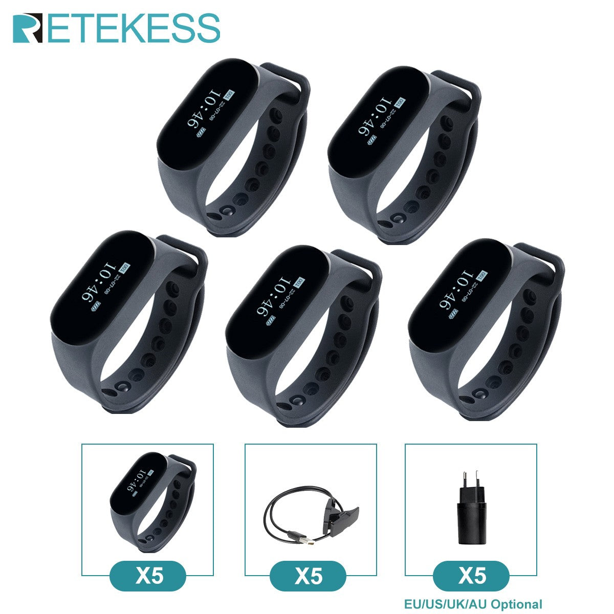 RETEKESS Restaurant Pager Wireless Waiter Calling System TD112 Waterproof Watch Pager Receiver T117 Call Buttons for Cafe Bar