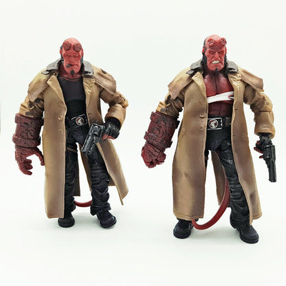 Mezco Studio Hellboy 7 Inches Figure Anime Trenchcoat Variant Hellboy Samaritan Pvc Hellboy Figure Model Toy Doll Collect Gift