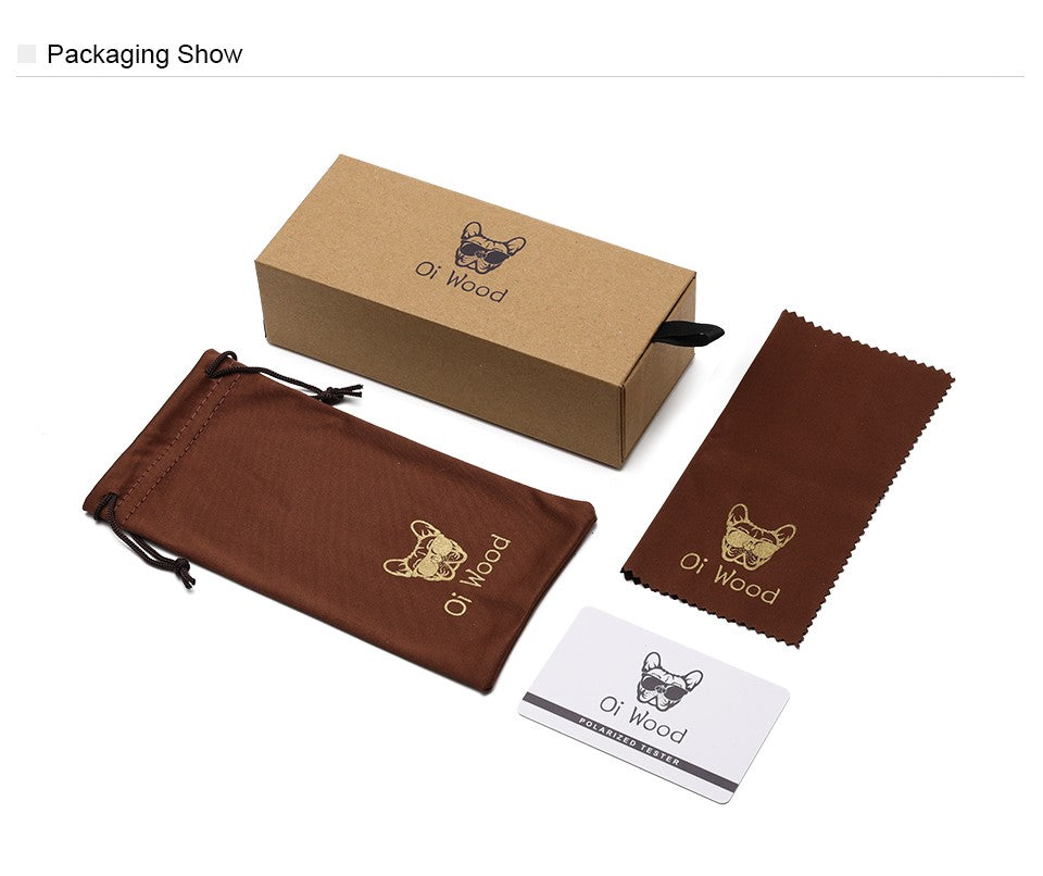 Oi Wood Sunglasses for Men Wood Sun Glasses Man Eyeglasses Polarizing Glasses UVA&B Protection Eyewear ECO-Friendly