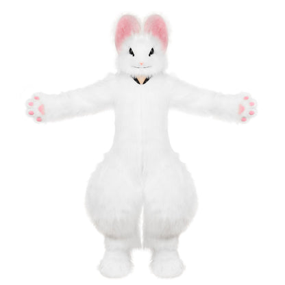 Adult Finished Product Full Set of Realistic Rabbit Fursuit Suit Cartoon Mascot Christmas Fancy Dress Halloween Mascot Costume