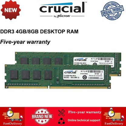 Crucial RAM DDR3 Desktop 4GB 8GB 1333mhz 1600mhz Memória DIMM PC3-12800 RAM para PC