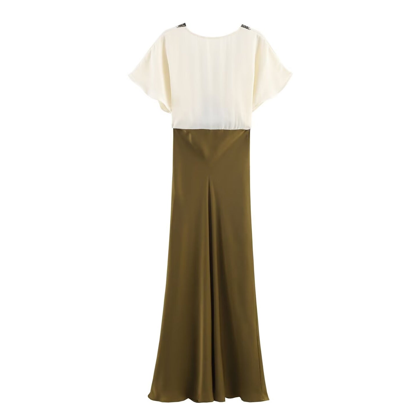 BSAY lace splice Satin dress 2025 autumn new side zip chic female French elegant long dress sexy V-neck banquet evening mujer