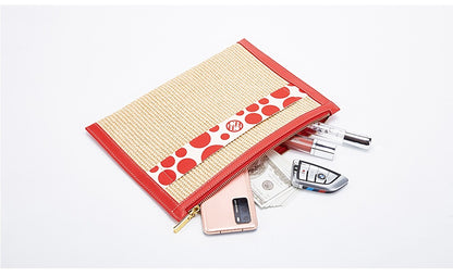 CHCH Handmade Woven Clutch Bag Ribbon Embellished Niche Style Clutch Bag