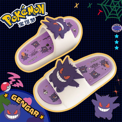 Kawaii Pokemon Anime Peripherals Gengar Cartoon Outdoor Sandals Summer Home Shoes Flip Flops Birthday Gift