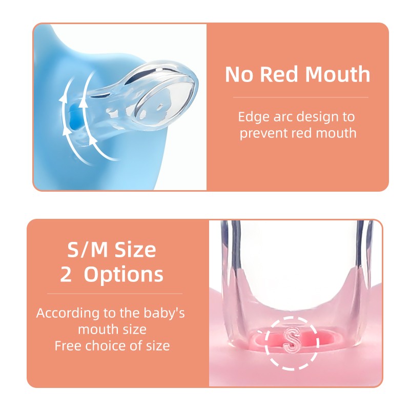 Cartoon Pattern Thumb Shape Toddlers Soothe Kids Newborn Baby Silicone Teething Pacifier