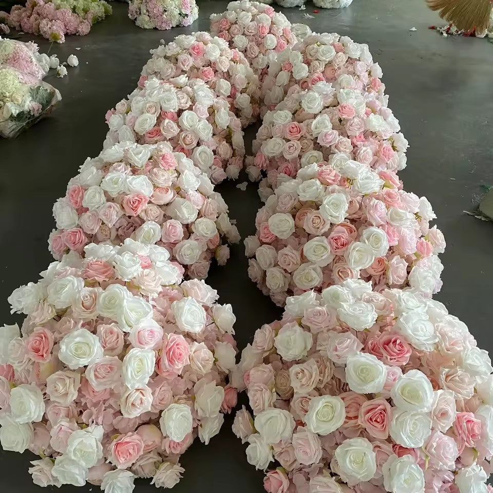 30-70cm Artificial White Rose Flower Ball, Wedding Reception Table Centerpieces, Floral Arrangement for Party Event Decor