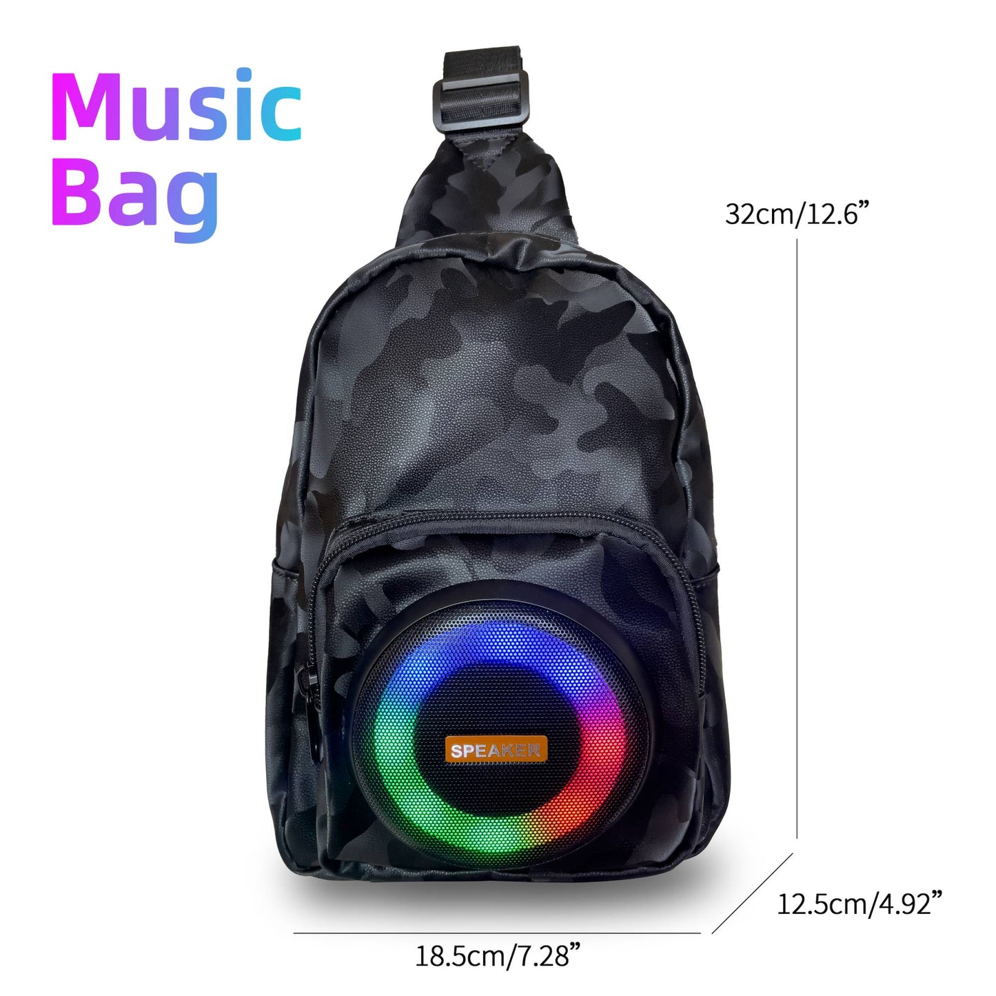 Wireless Bluetooth Speaker Bag Chest Bag for Men Crossbody Bag Waist Bag Hifi Sound Quality Cycling Music Bag Back to School Bag