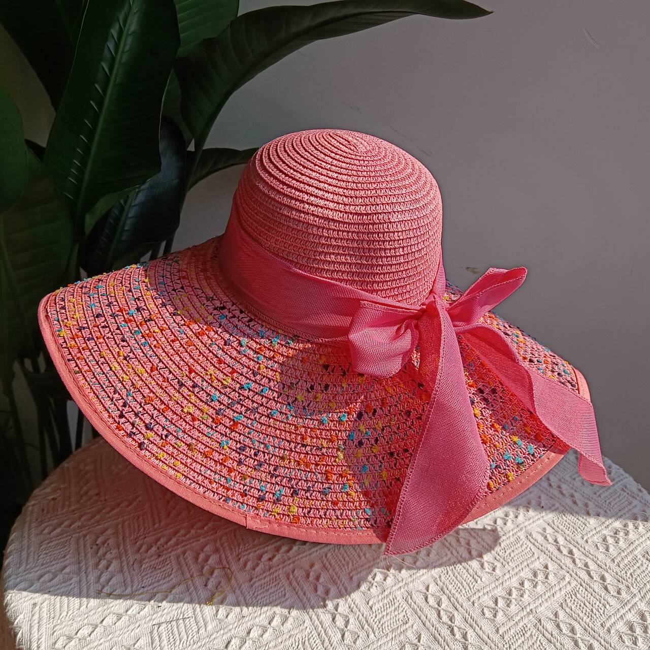 Chapéu de Palha Dobrável de Praia Proteção UV Chapéu de Sol Aba Larga para Viagem ao Ar Livre Férias Chapéu de Praia Dobrável chapéu de sol para mulher