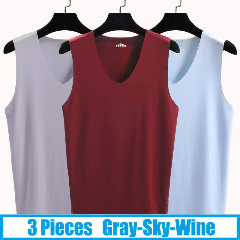 3Pieces/Lot Seamless Sleeveless Undershirt Tank Top Men Fitness Shirts Mens Body