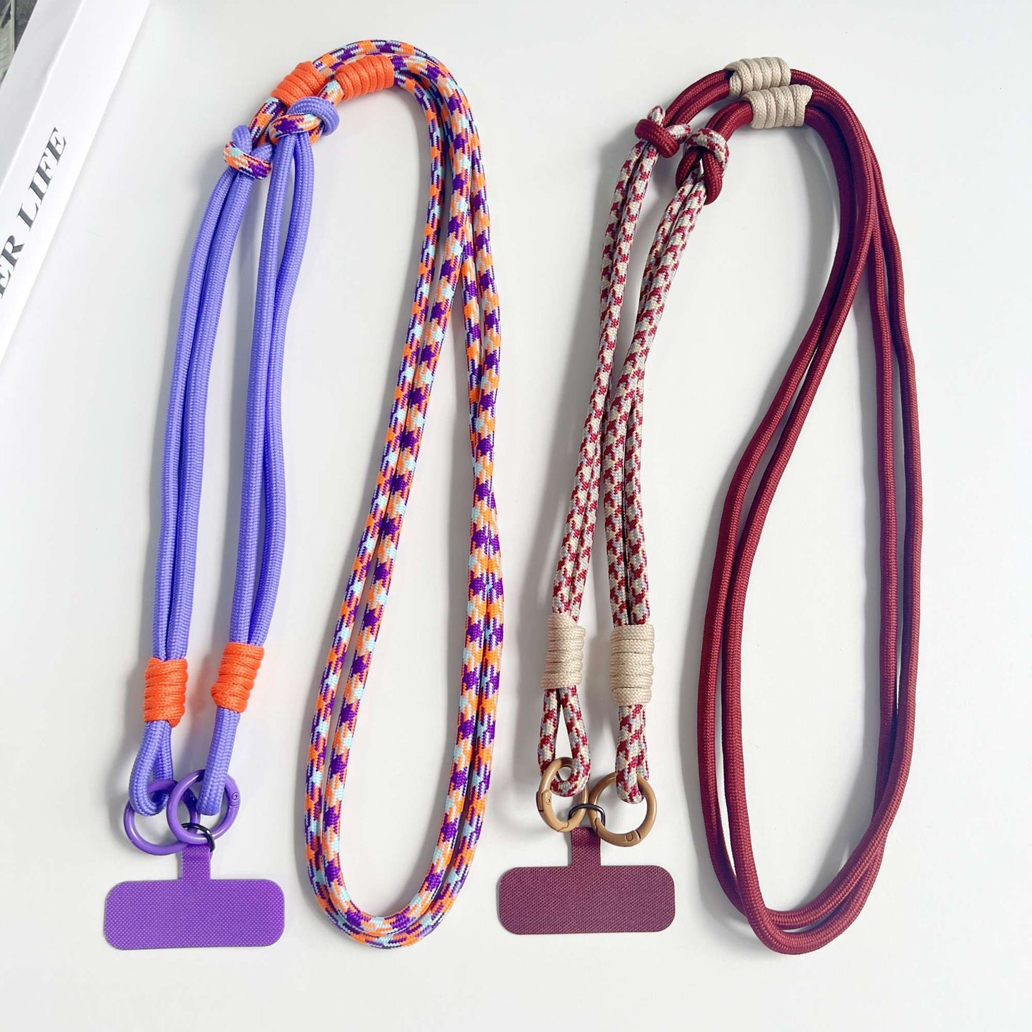 Personalized Trend Double Color Mobile Phone Universal Lanyard Diagonal Span Long Rope Shoulder Strap Rope Fashion Safety Rope