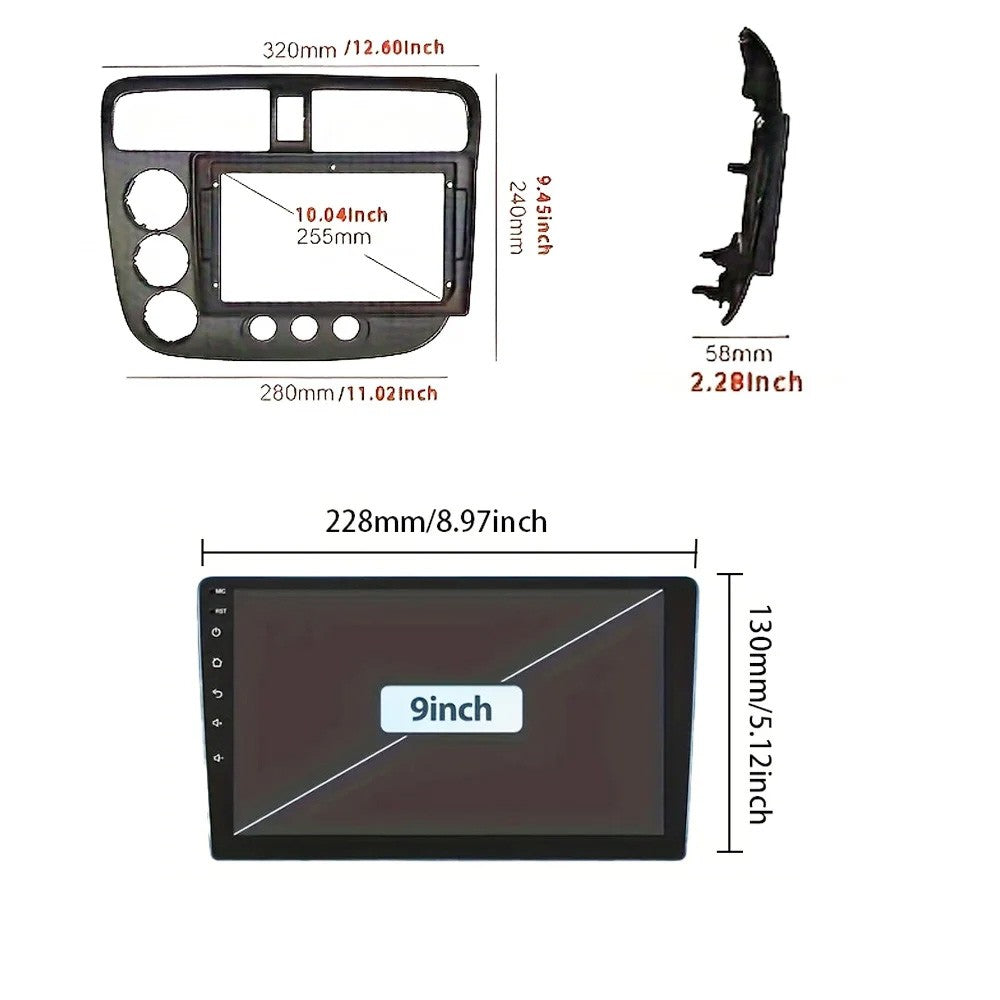 MTIJIEY 2+32G 2Din Android Auto Carplay Car Radio Multimedia For Honda Civic 7 2000-2006 Car Android Car play Video Stereo GPS
