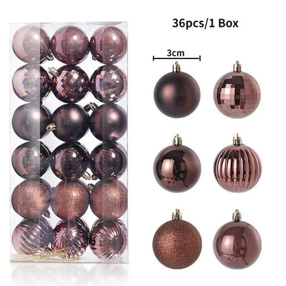 24Pcs 3cm Christmas Balls Christmas Tree Decoration Xmas Hanging Tree Pendants Home Party Christmas Tree Decor New Year Gifts