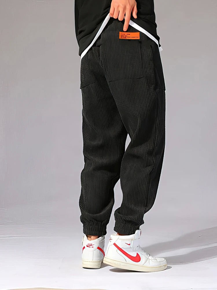Baggy Corduroy Jogger Pants Men Tech Fleece Sweatpants Man Autumn Winter Casual Harem Pants Male Sport Thermal Trousers