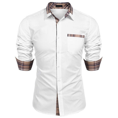 Men's shirt long-sleeved shirt business office clothing department buckle shirt loose style super large size XS-6XL soft fabric