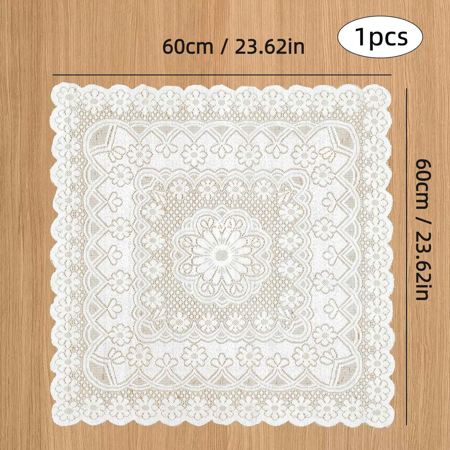 Square Lace Tablecloth  White Flower retro European Embroidered Dinning table  linen Cover wedding party garden home decoration