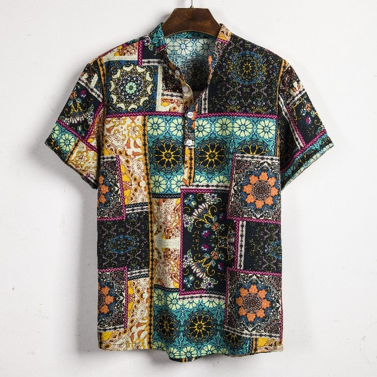 2024 new Hawaiian Cotton High Quality Shirts Men's Oversize Shirt Man Tiki Fashion Clothing Blouses Luxury Social T-shirts