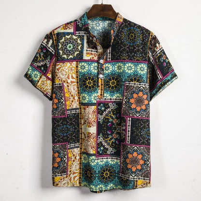 2024 new Hawaiian Cotton High Quality Shirts Men's Oversize Shirt Man Tiki Fashion Clothing Blouses Luxury Social T-shirts