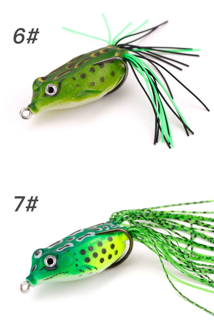 WEIHE 5pcs/15pcs iscas de pesca de sapo combo kit de iscas de pesca macias caixa de equipamento kits de pesca sapos de PVC unidade