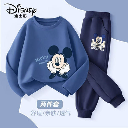 Autumn Baby Girl Boy Clothes Set Children Disney Mickey Printing Sweatshirt Top and Pants Bottom 2 Pcs Suit Cotton Tracksuit