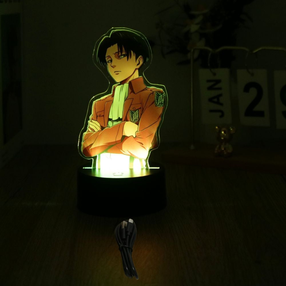 Anime Figures Attack on Titan 3D Lamp LED Night Light RGB16 Colors Lamps Remote Standing Sign Decor Bedroom Home Kids Toys Gifts