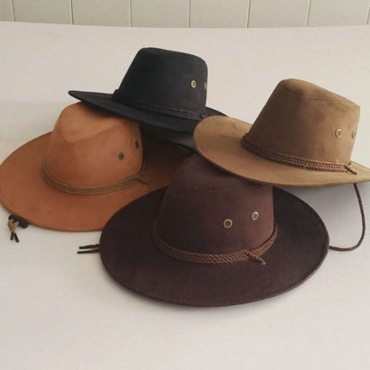 Casual Wide Brim Western Cowboy Hat Knight Hat Beach Cap Summer Sun Hat Visor Cap Cycling Cap Sunscreen Cap Travel