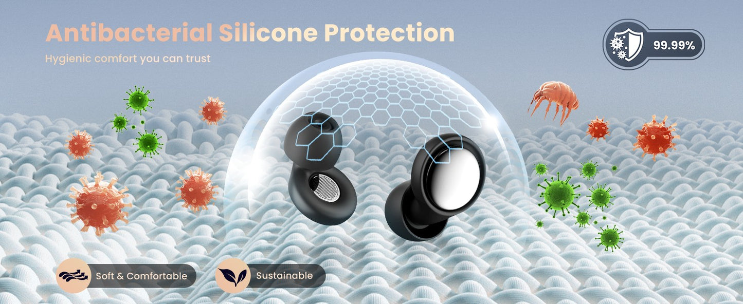 Eayburst Ear Plugs for Sleeping Noise Cancelling Silicone EarPlugs for Concerts Traveling Studying Focus Reusable Ear Protection