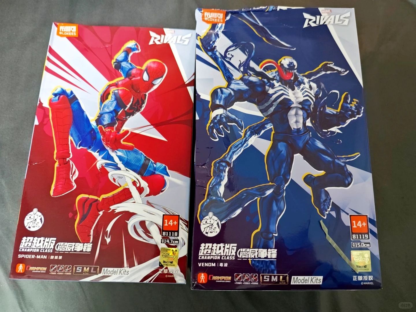Em estoque Blokees Marvel Rivals Homem-Aranha Venom Campeão Classe Anime Boneco de Ação Figura Colecionável Modelo Presente Colecionáveis