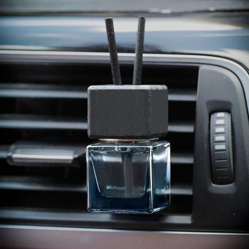 Pingente de Carro Garrafa Quadrada de Vidro, Aromatizador de Ar Difusor Vazio, Enfeite de Aromaterapia para Decoração Automotiva