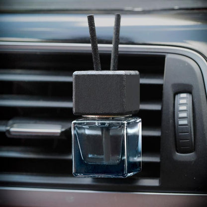 Pingente de Carro Garrafa Quadrada de Vidro, Aromatizador de Ar Difusor Vazio, Enfeite de Aromaterapia para Decoração Automotiva
