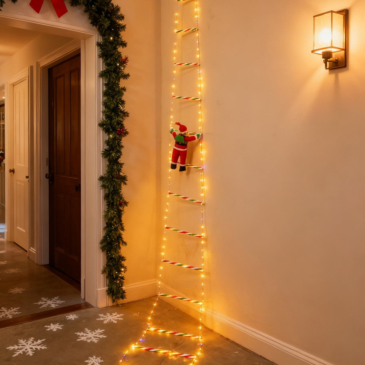 Santa Claus Ladder Light String, Suitable for Christmas Party Decoration, Christmas Lighting Decoration, Garden Decoration