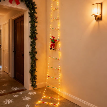 Santa Claus Ladder Light String, Suitable for Christmas Party Decoration, Christmas Lighting Decoration, Garden Decoration