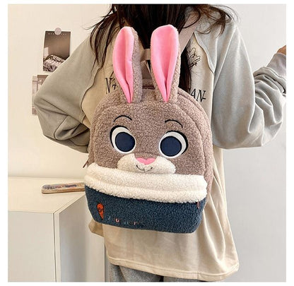 Mochila de pelúcia fofa Disney Nick e Judy, mochila de desenho animado ultraleve de grande capacidade, bolsa de boneca para estudantes, presente infantil
