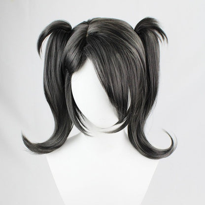 Peruca de rabo de cavalo Kawaii Angel-chan para Cosplay, perucas de cabelo de princesa com tranças e franja para fantasia de pêssego de Halloween