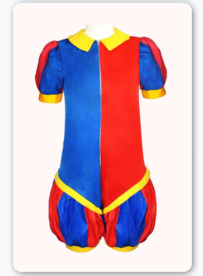 Circus Pomni Cosplay Costume with Hat Gloves Halloween Costumes Carnival Outfits (SIZE 110cm-190cm)