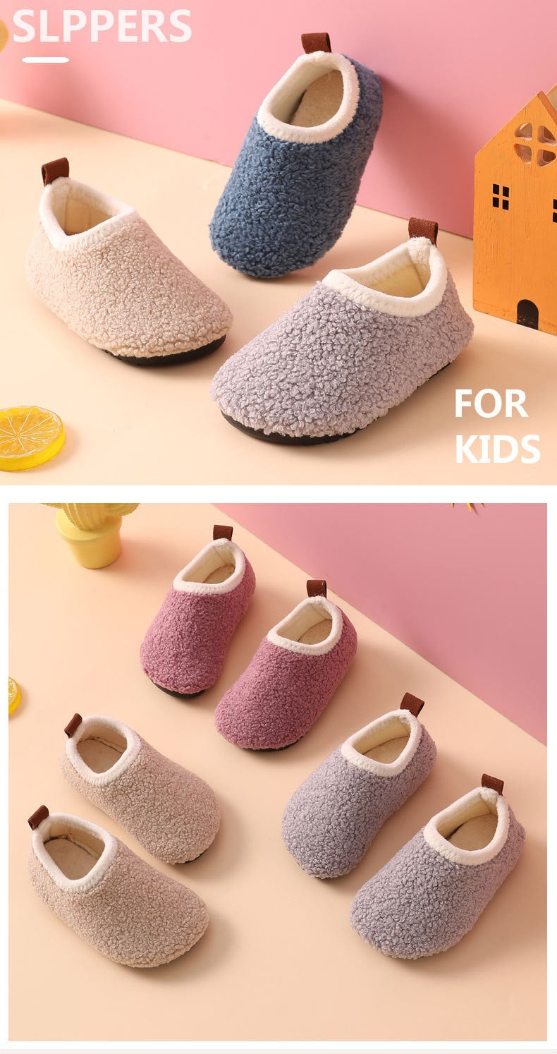 Evshine Curly Plush Children Shoes Super Warm Boys Girls Cotton Shoes Comfortable Casual Fuzzy Shoes Non-Slip Kids Cotton Shoes